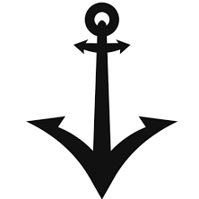 Black anchor symbol on a white background.